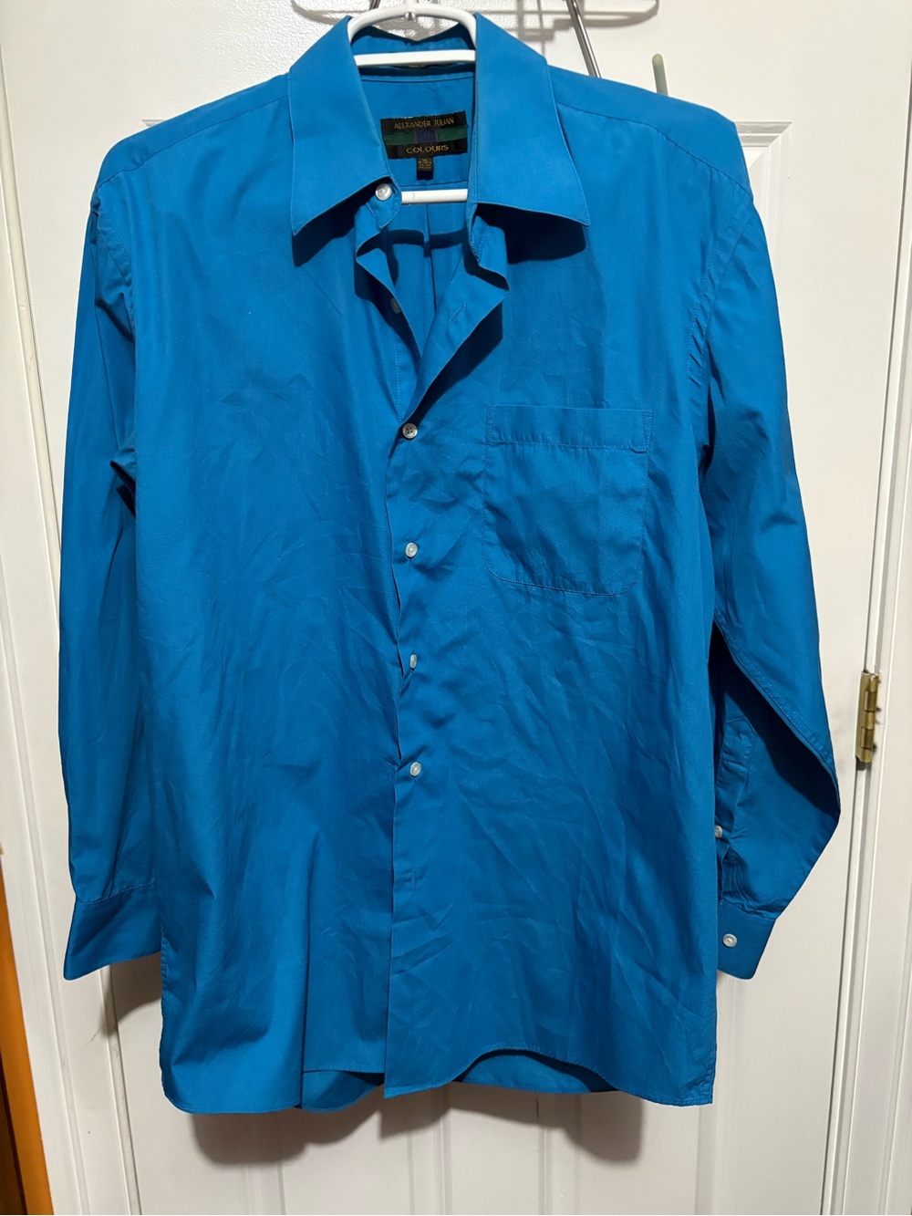 Alexander Julian Bright Blue Long-Sleeve Dress Shirt